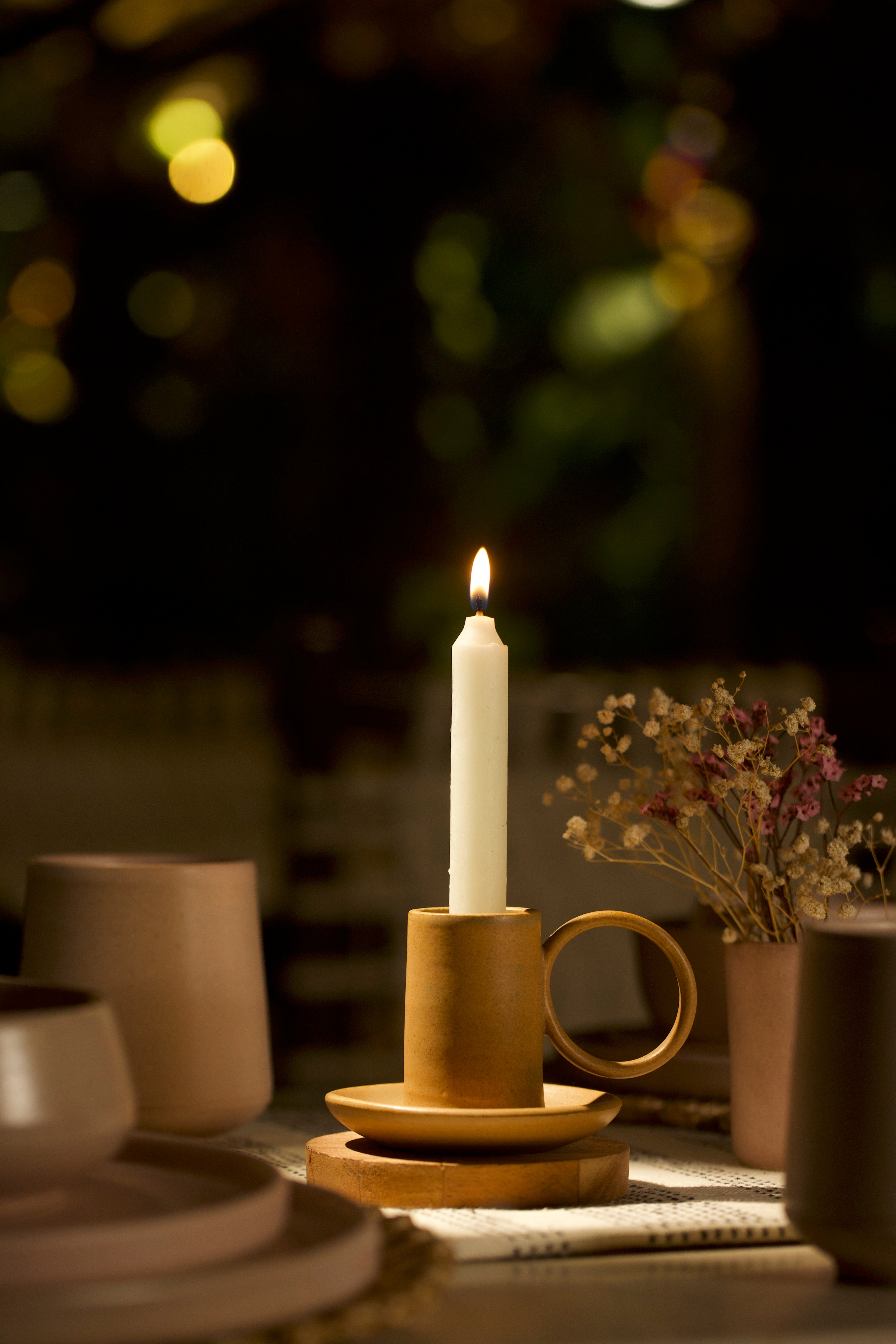 A mustard holder on a table, handmade ceramics India, ceramic home décor online