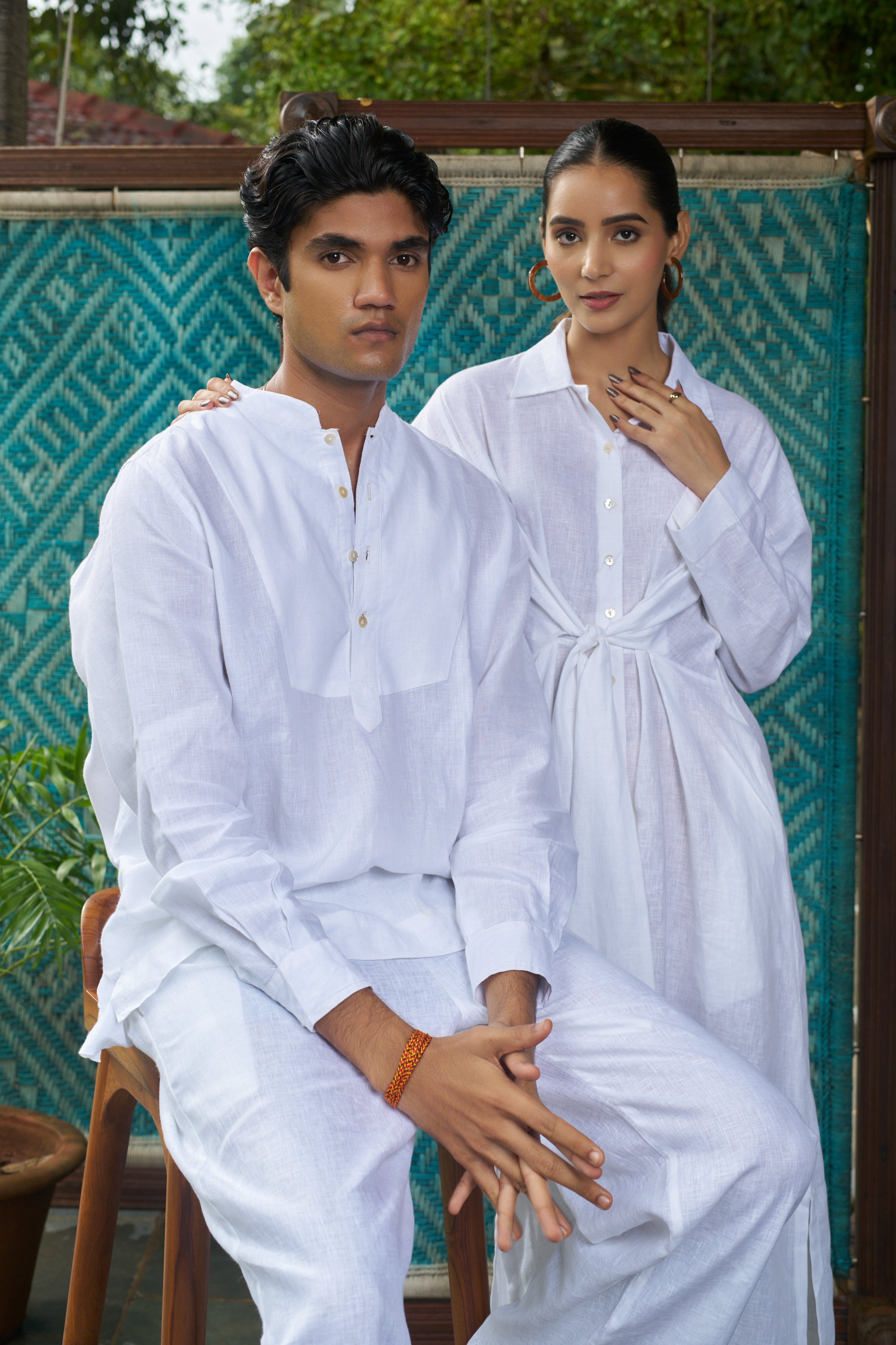 Man wearing a white traditional outfit, ethical men’s fashion India, minimal menswear brands India