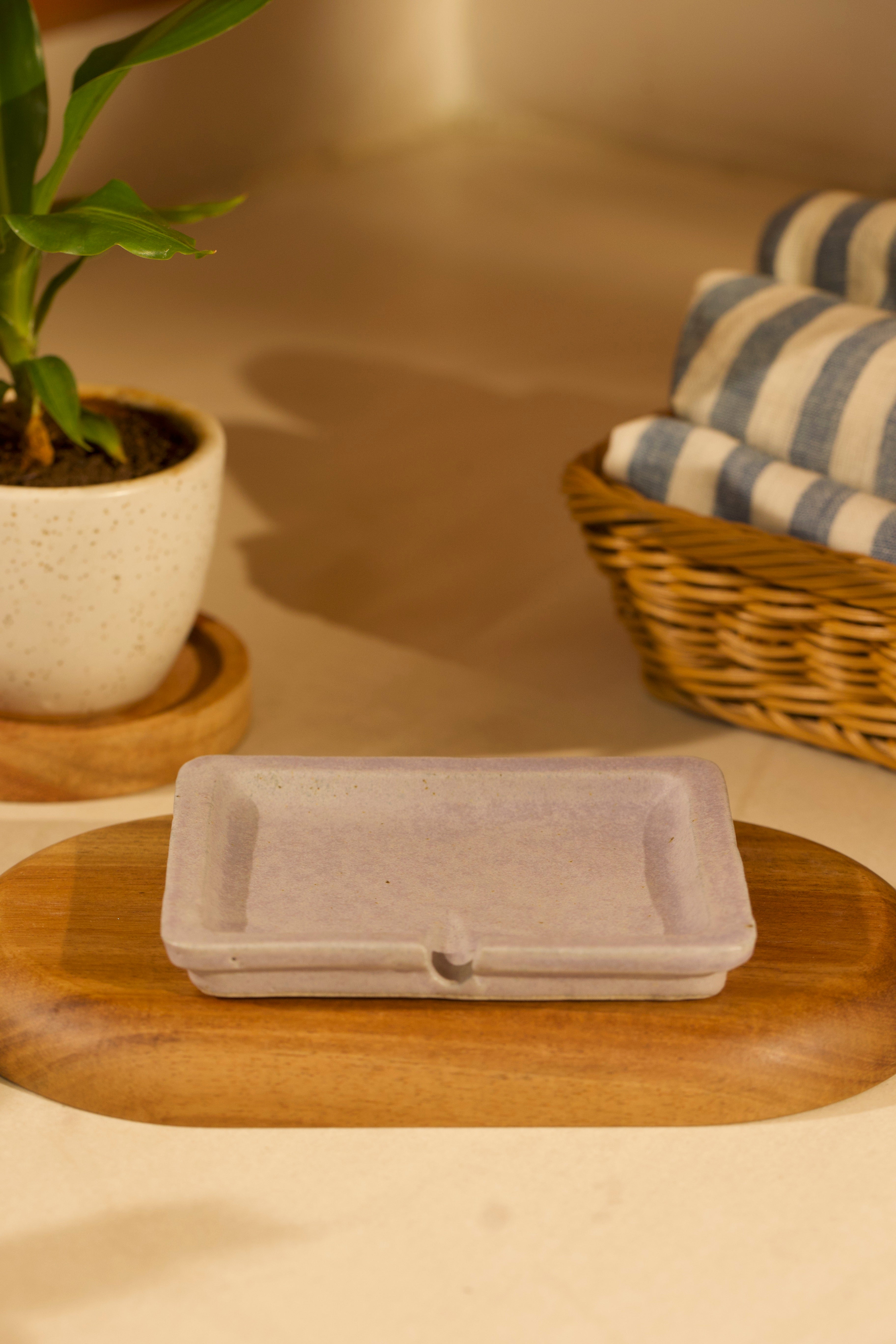 Eco-friendly food container on a wooden surface.  ceramic home décor online, pottery home decor